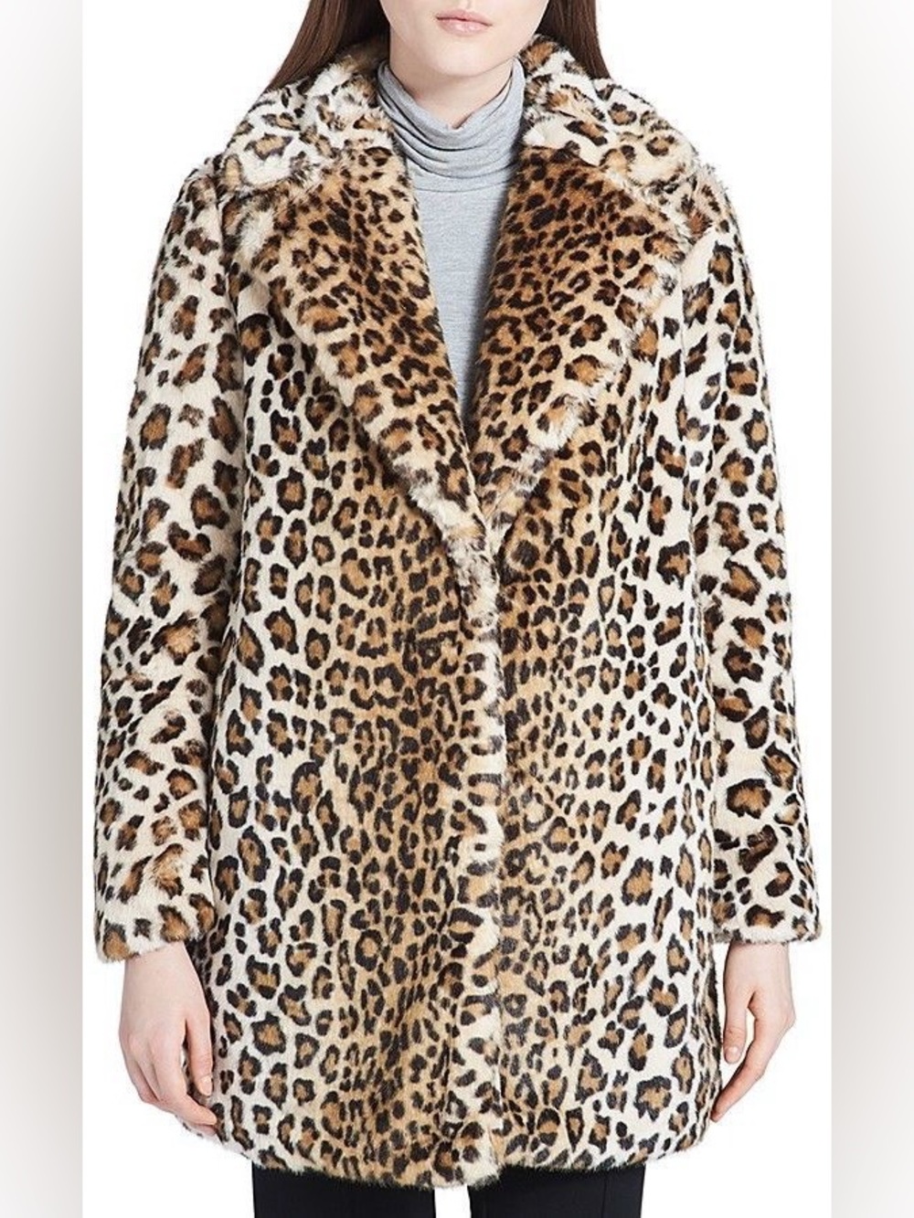 Calvin Klein - Leopard Print Faux-Fur Coat - Women's Animal Print Jacket